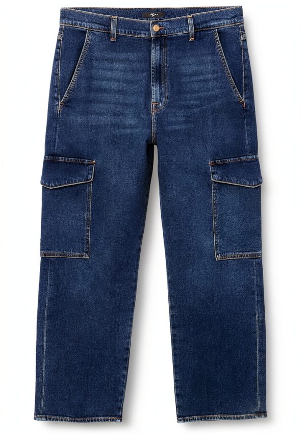 7 For All Mankind Jeans Donna Cargo Logan Blue Bell Dark